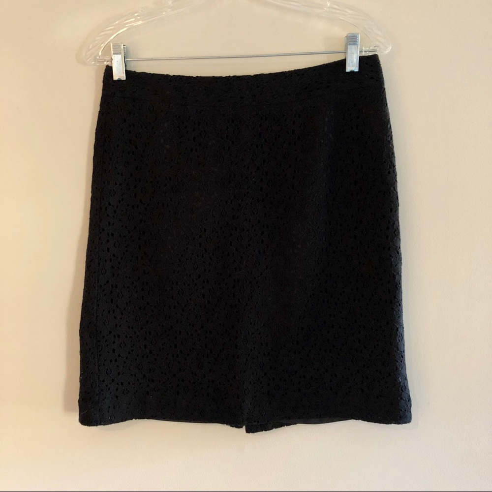 Van Heusen Studio Black Floral Lace Knee Length Skirt
